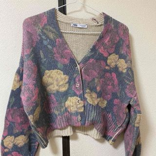 ザラ(ZARA)のザラ　ZARA 花柄　カーディガン　アウター　レディース(カーディガン)