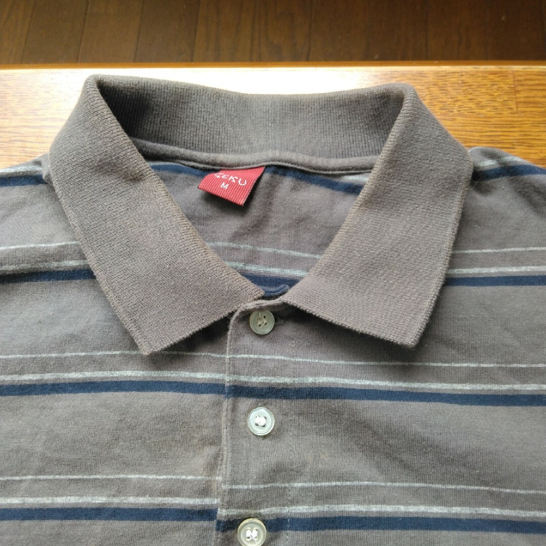 ポロシャツ　サイズＭ　グレー　灰色 メンズのトップス(ポロシャツ)の商品写真