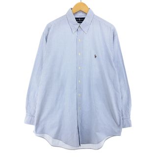 ラルフローレン(Ralph Lauren)の古着 ラルフローレン Ralph Lauren 長袖 ボタンダウンストライプシャツ メンズXL /eaa441085(シャツ)