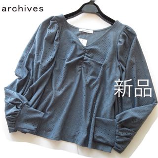 新品archives/アルシーヴ ボリューム袖カットワークブラウス/BL