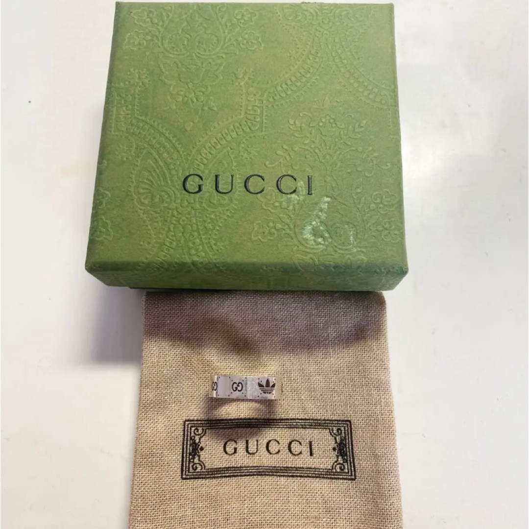 Gucci(グッチ)のGUCCI グッチ　adidas アディダス コラボ　シルバーリング　指輪 レディースのアクセサリー(リング(指輪))の商品写真