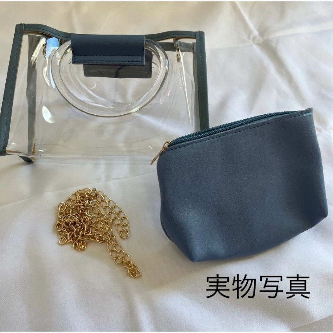 痛バッグ　イベント　オタ活　缶バ　ショルダー　青 ブルー クリア　ロリータ レディースのバッグ(ショルダーバッグ)の商品写真