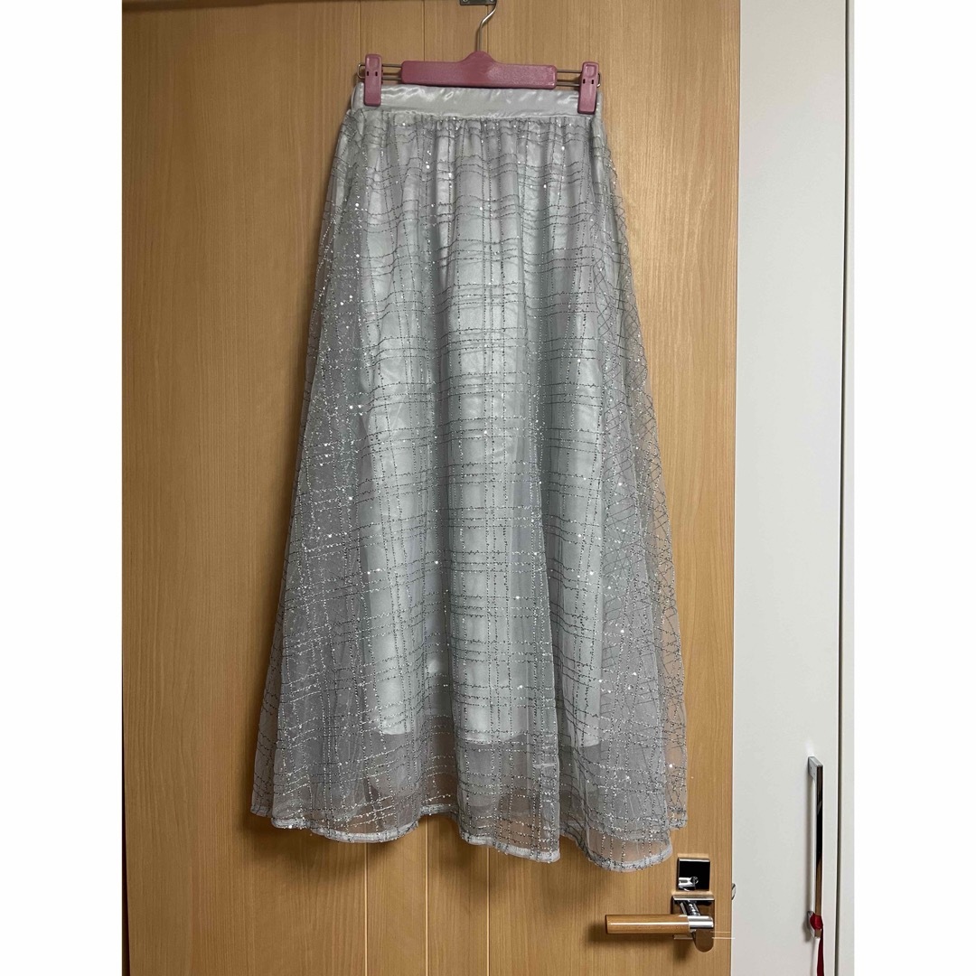 スパンコールナロースカート レディースのスカート(ロングスカート)の商品写真