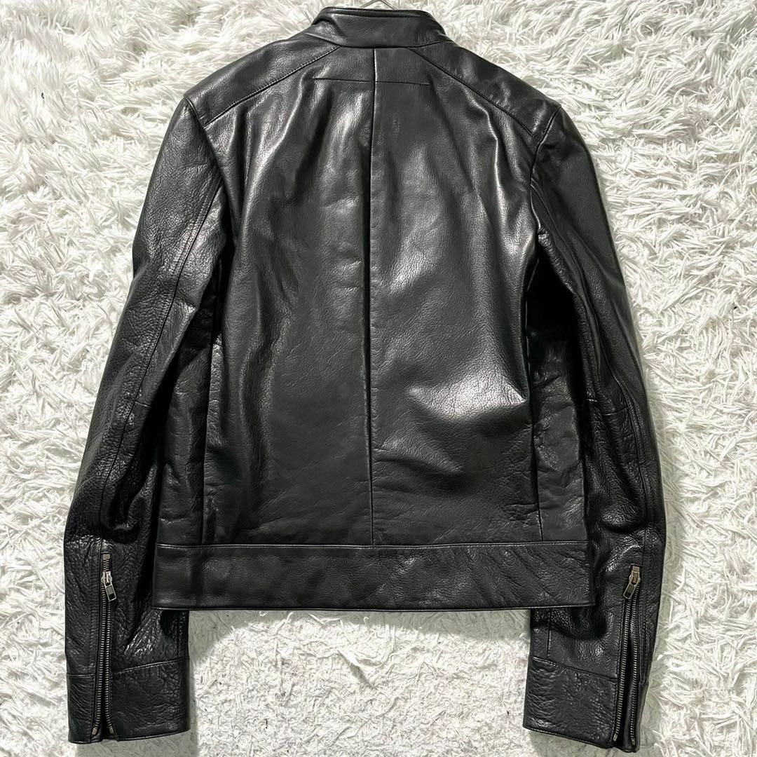 GIVENCHY(ジバンシィ)の★極美品 ジバンシー レザージャケット 牛革 スタンドカラー シングル 黒 46 メンズのジャケット/アウター(レザージャケット)の商品写真