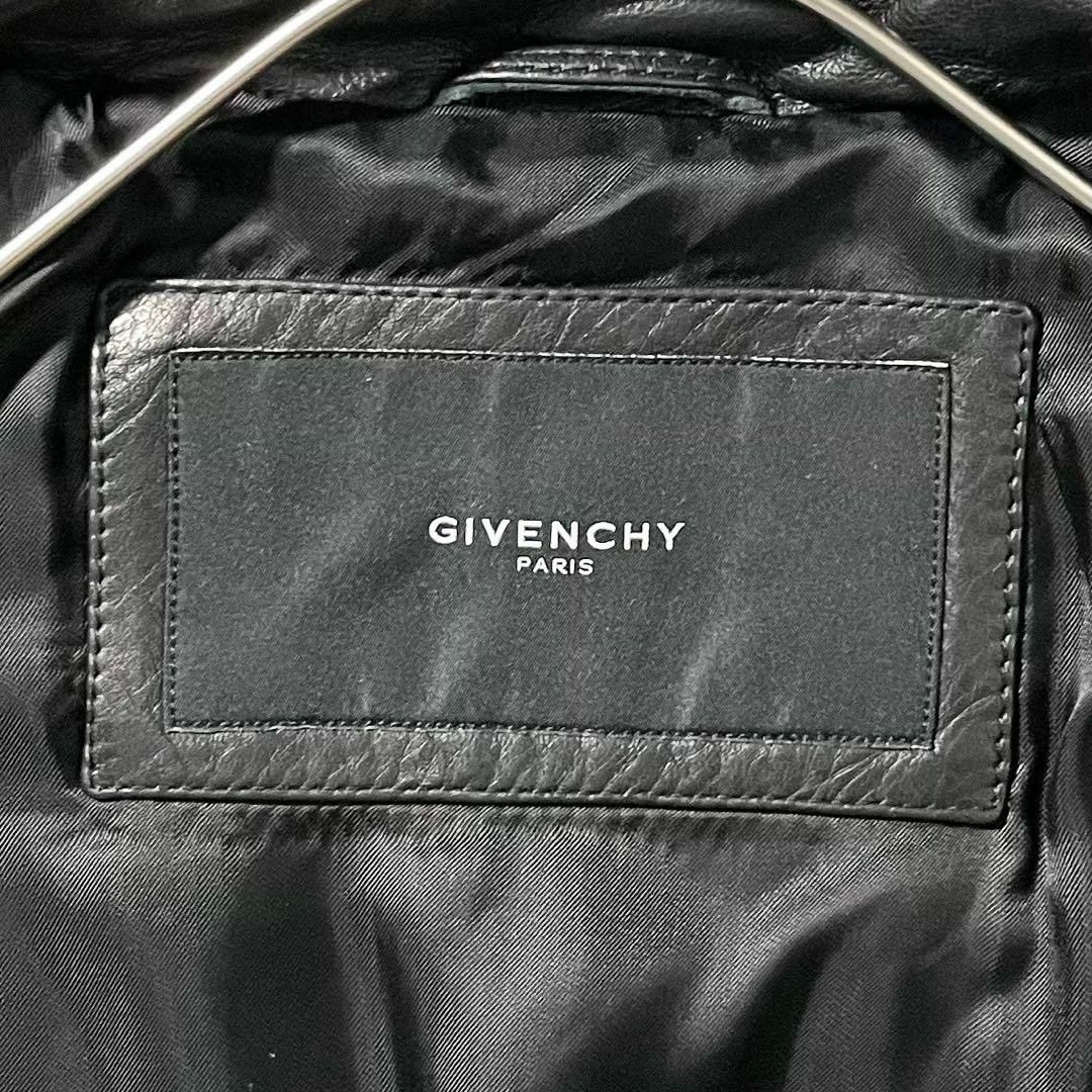 GIVENCHY(ジバンシィ)の★極美品 ジバンシー レザージャケット 牛革 スタンドカラー シングル 黒 46 メンズのジャケット/アウター(レザージャケット)の商品写真