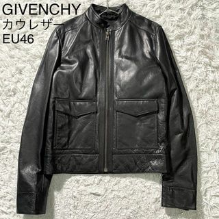 ジバンシィ(GIVENCHY)の★極美品 ジバンシー レザージャケット 牛革 スタンドカラー シングル 黒 46(レザージャケット)