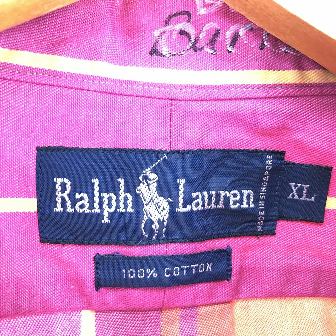 Ralph Lauren(ラルフローレン)の古着 ラルフローレン Ralph Lauren マルチストライプ 長袖 ボタンダウンストライプシャツ メンズXL /eaa441095 メンズのトップス(シャツ)の商品写真