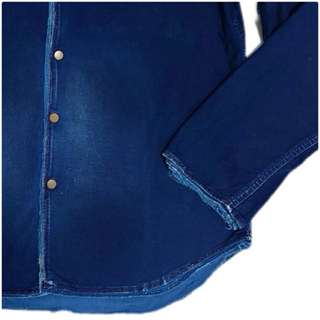KAPITAL(キャピタル)のキャピタル 最高級藍染コットンレーヨンダブルレイヤードカットオフウエスタンシャツ メンズのトップス(シャツ)の商品写真
