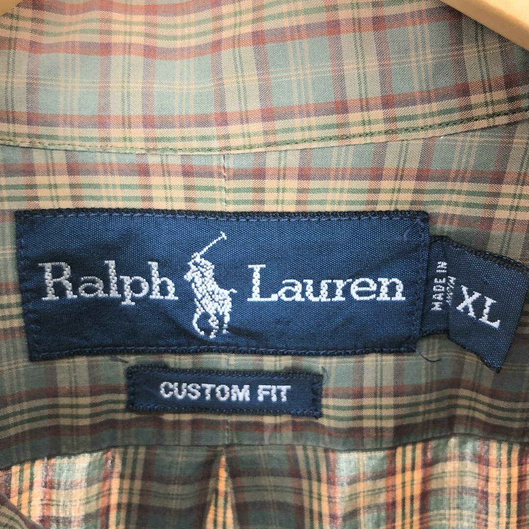Ralph Lauren(ラルフローレン)の古着 ラルフローレン Ralph Lauren CUSTOM FIT 長袖 ボタンダウンチェックシャツ メンズXL /eaa446244 メンズのトップス(シャツ)の商品写真