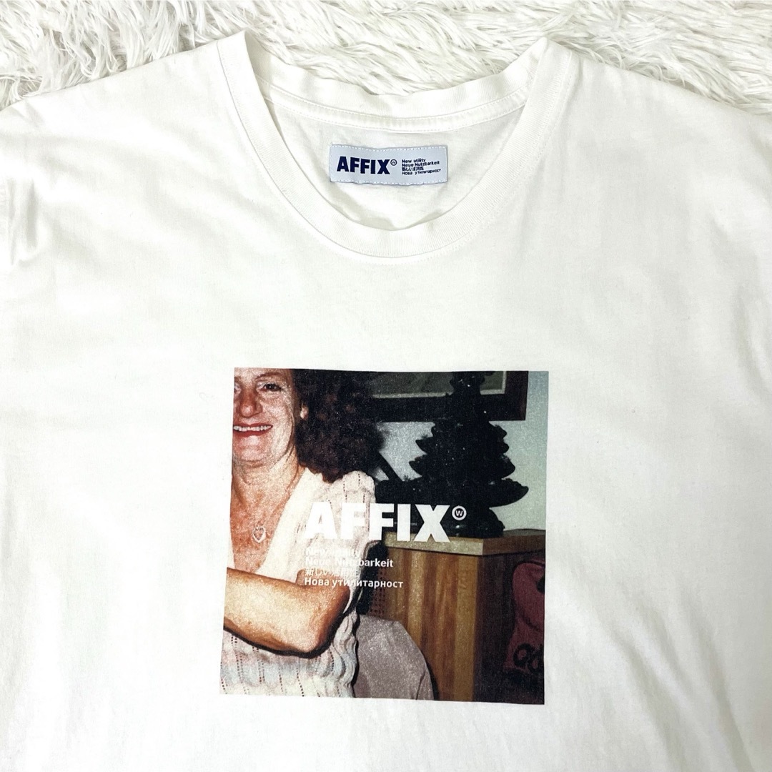 AFFIX(アフィックス)のAFFIX Tシャツ プリント ロゴ コットン L 白 ホワイト メンズのトップス(Tシャツ/カットソー(半袖/袖なし))の商品写真