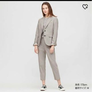 ユニクロ(UNIQLO)の即日発送　UNIQLO イネス　コットンチェックアンクルパンツ　61(カジュアルパンツ)