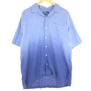 ラルフローレン(Ralph Lauren)の古着 ラルフローレン Ralph Lauren POLO by Ralph Lauren ADAMS グラデーション 半袖 オープンカラー リネンシャツ メンズL /eaa445536(シャツ)