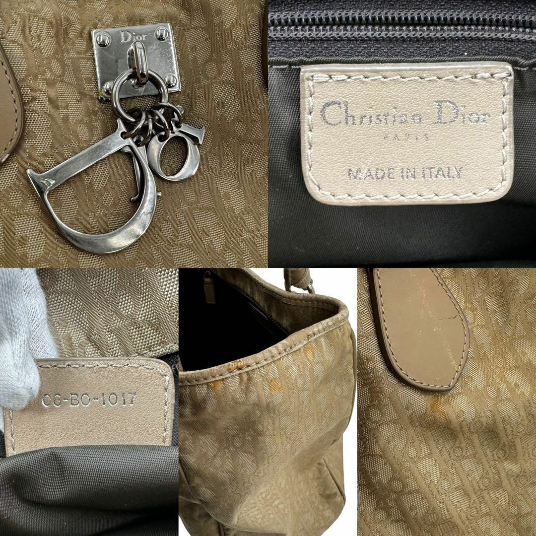 Christian Dior(クリスチャンディオール)の希少 良品 ディオール ハンドバッグ トロッター Dior金具 キャンバス 茶 レディースのバッグ(ハンドバッグ)の商品写真