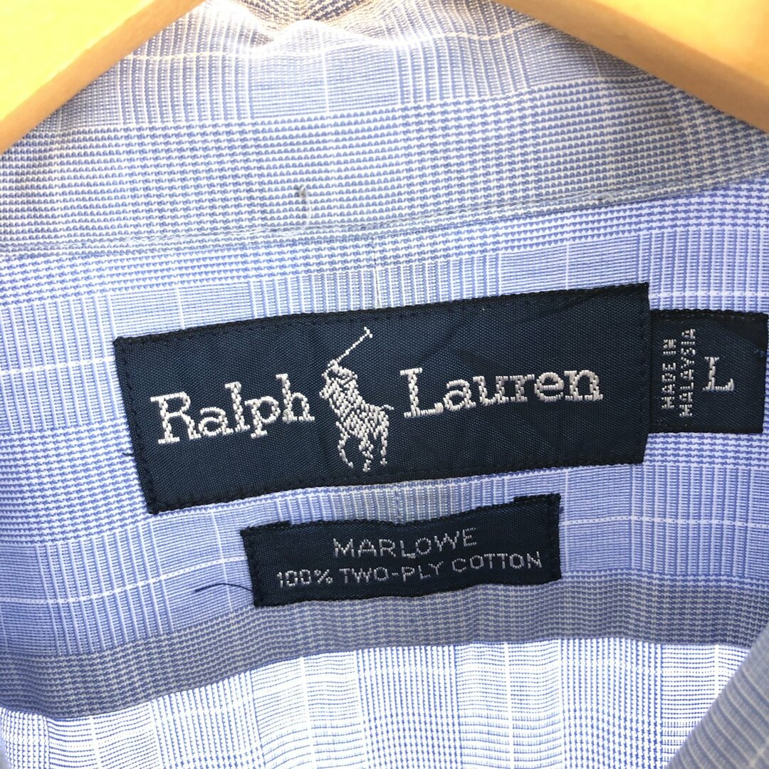 Ralph Lauren(ラルフローレン)の古着 ラルフローレン Ralph Lauren MARLOWE 長袖 ボタンダウンチェックシャツ メンズL /eaa446250 メンズのトップス(シャツ)の商品写真