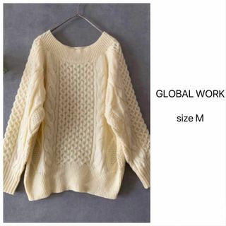 グローバルワーク(GLOBAL WORK)のGLOBAL WORK アイボリーニット クリーム(ニット/セーター)