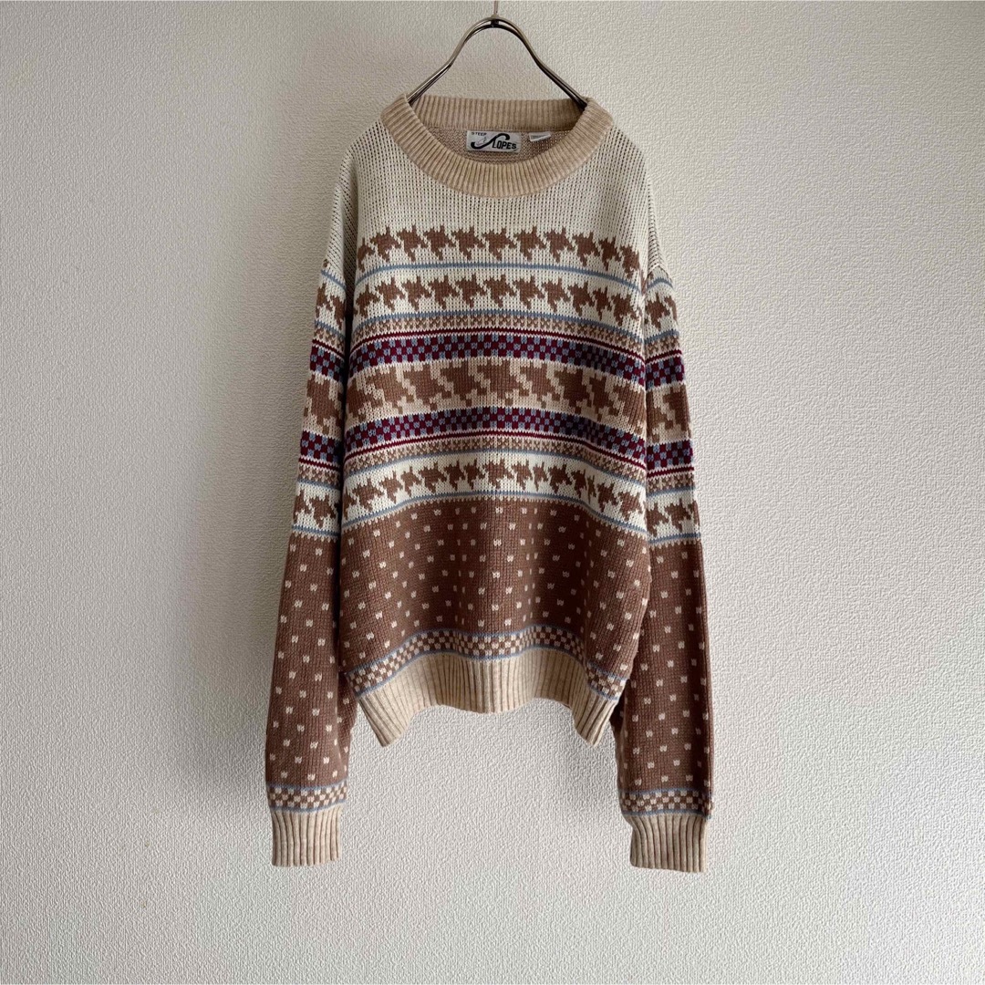 【SALE】“STEEP SLOPES” Knit / 韓国製 フェアアイル柄 メンズのトップス(ニット/セーター)の商品写真