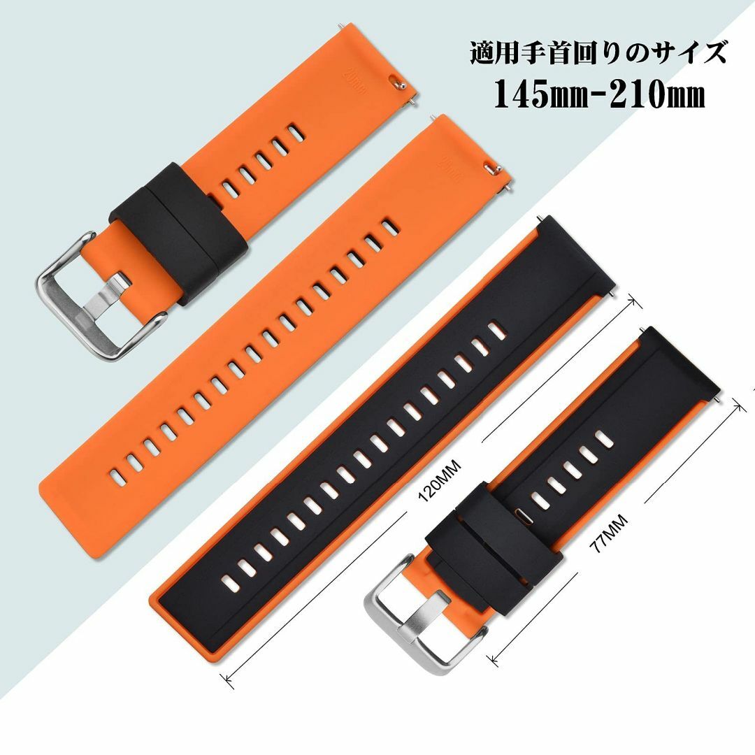 【色:ブラックとオレンジ/銀色美錠_サイズ:18mm】[ANNEFIT] 時計シ その他のその他(その他)の商品写真