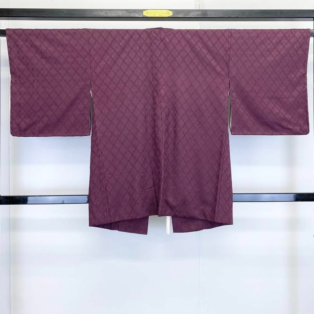 道中着 立涌 織模様 無地 濃紫色 着物 羽織 RK-1278 レディースの水着/浴衣(その他)の商品写真