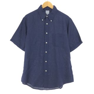 ブルックスブラザース(Brooks Brothers)の古着 ブルックスブラザーズ Brooks Brothers Est.1818 半袖 リネン ボタンダウンシャツ メンズL /eaa441566(シャツ)