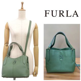 フルラ(Furla)のFURLA ダフネ　グリーン　2way ショルダー　ホーボーバッグ　保存袋付き(トートバッグ)