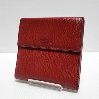 セリーヌ(celine)のCELINE セリーヌ 三つ折り 財布 レッド ブラック コンパクトウォレット(財布)