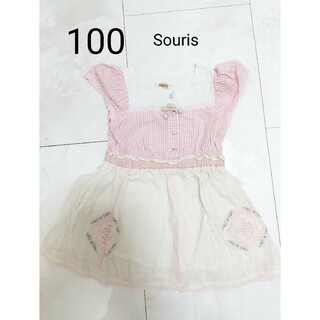 Souris - 100 Souris ワンピース 女の子 スーリー 半袖 夏服