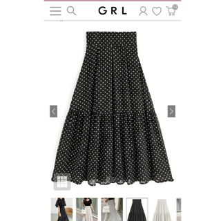 グレイル(GRL)のドット柄シフォンプリーツスカート(ロングスカート)