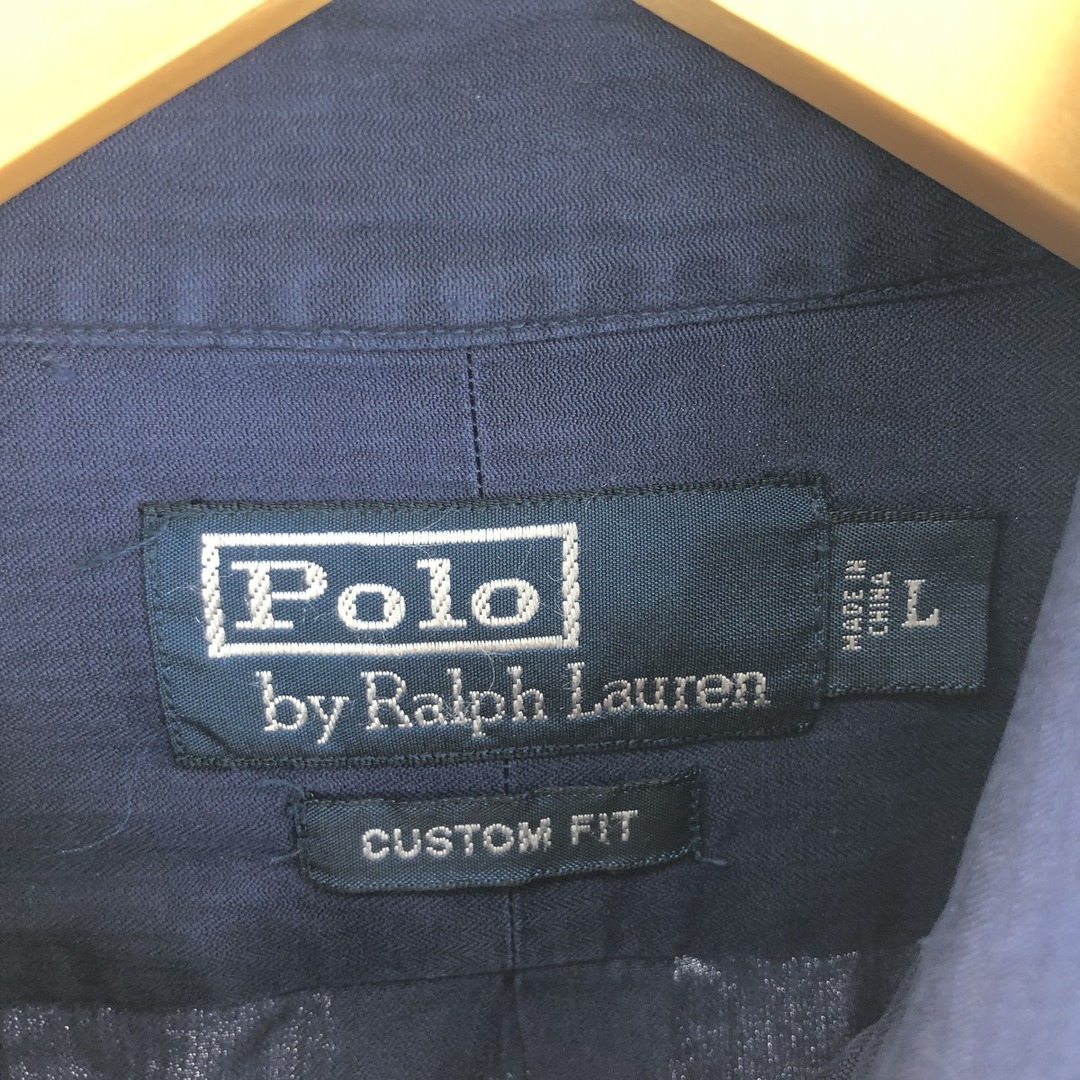 Ralph Lauren(ラルフローレン)の古着 ラルフローレン Ralph Lauren POLO by Ralph Lauren CUSTOM FIT 長袖 ボタンダウンシャツ メンズL /eaa441237 メンズのトップス(シャツ)の商品写真