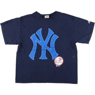 アディダス(adidas)の古着 00年代 アディダス adidas MLB NEW YORK YANKEES ニューヨークヤンキース ロゴTシャツ メンズL /eaa441617(Tシャツ/カットソー(半袖/袖なし))