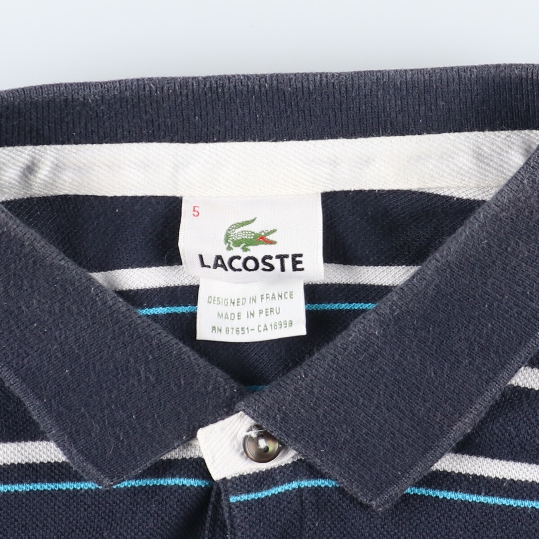 LACOSTE(ラコステ)の古着 ラコステ LACOSTE フランス企画 半袖 ボーダー ポロシャツ 5 メンズL /eaa444832 メンズのトップス(ポロシャツ)の商品写真