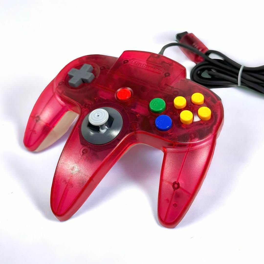 任天堂(ニンテンドウ)の【美品】NINTENDO 64 コントローラブロス クリアレッド 任天堂 エンタメ/ホビーのゲームソフト/ゲーム機本体(その他)の商品写真