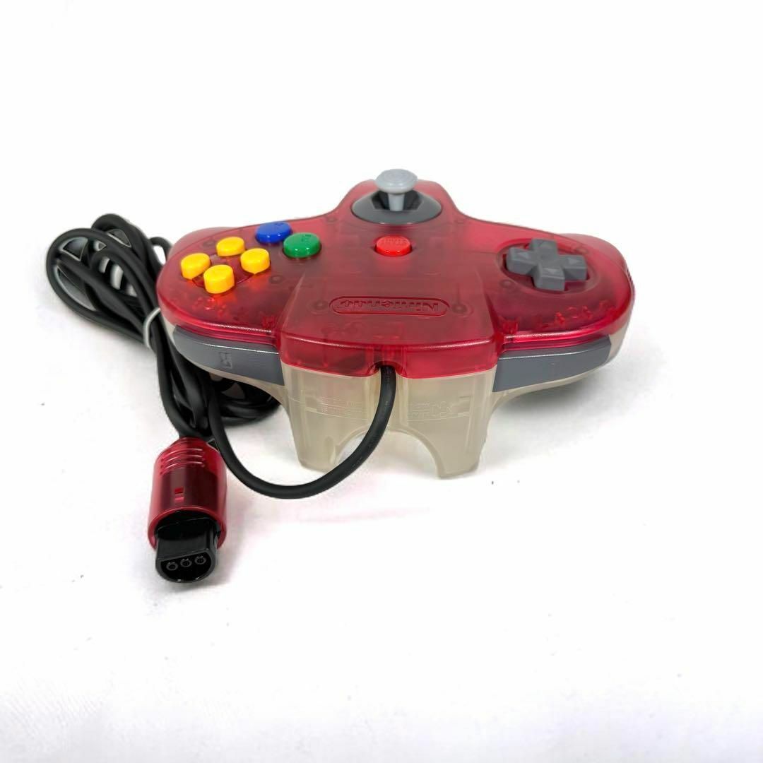 任天堂(ニンテンドウ)の【美品】NINTENDO 64 コントローラブロス クリアレッド 任天堂 エンタメ/ホビーのゲームソフト/ゲーム機本体(その他)の商品写真