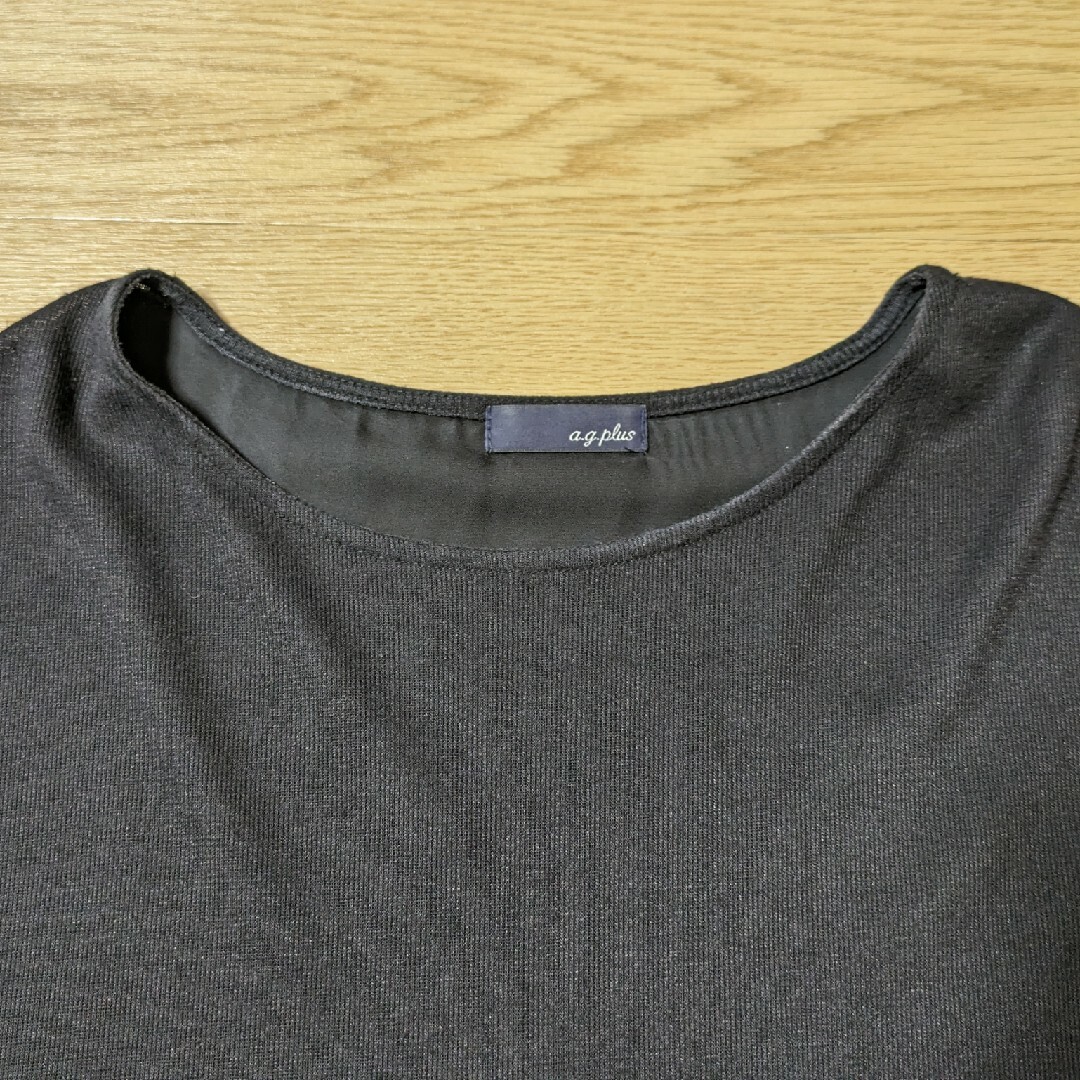 a.g.plus(エージープラス)のa.g.plus　半袖　レース　黒 レディースのトップス(Tシャツ(半袖/袖なし))の商品写真