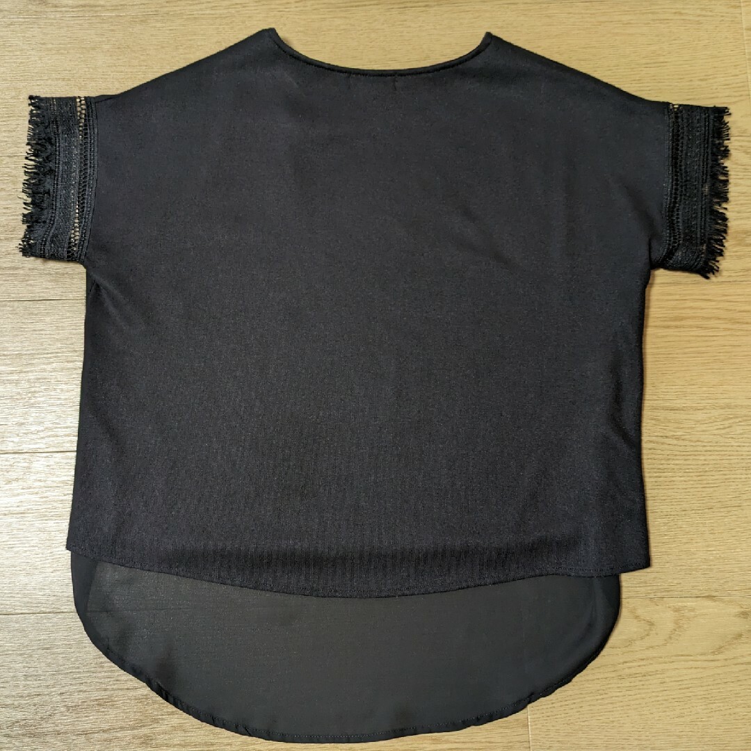 a.g.plus(エージープラス)のa.g.plus　半袖　レース　黒 レディースのトップス(Tシャツ(半袖/袖なし))の商品写真