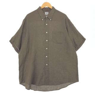 ブルックスブラザース(Brooks Brothers)の古着 ブルックスブラザーズ Brooks Brothers 半袖 リネン ボタンダウンシャツ メンズXL /eaa441040(シャツ)