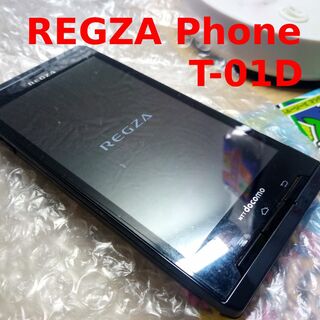 トウシバ(東芝)の富士通 REGZA Phone T-01D 黒 ワンセグ視聴 Android4(スマートフォン本体)