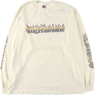 ハーレーダビッドソン(Harley Davidson)の古着 00年代 ハーレーダビッドソン Harley-Davidson ロングTシャツ ロンT USA製 メンズXXL /eaa446213(Tシャツ/カットソー(半袖/袖なし))