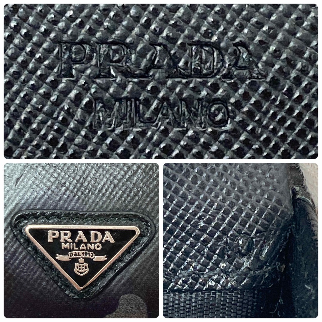 PRADA(プラダ)のプラダ　PRADA  サフィアーノレザー　迷彩　カモフラ柄　二つ折り　折財布 メンズのファッション小物(折り財布)の商品写真