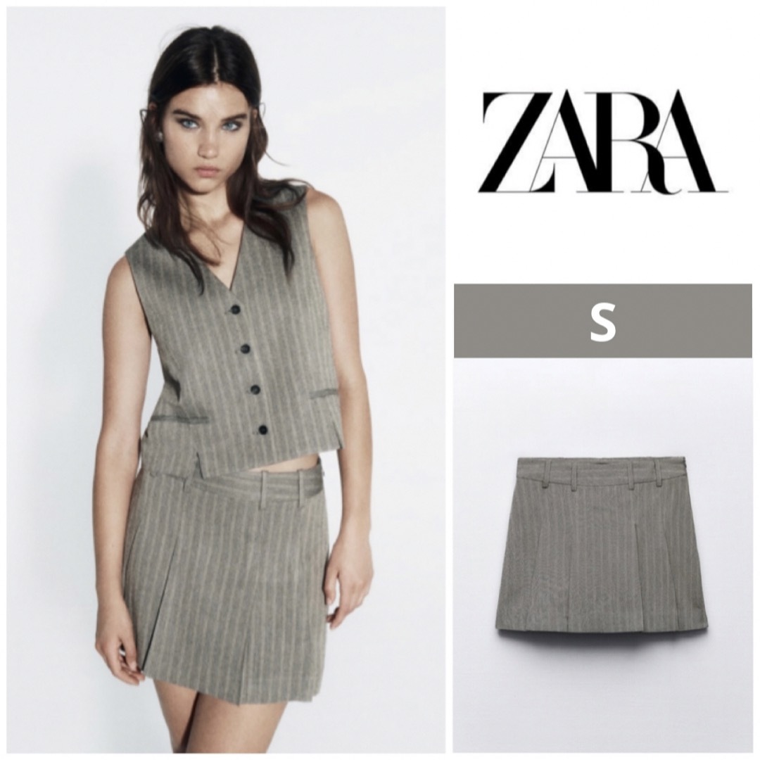 ZARA(ザラ)のラスト1点！！【タグ付き新品未使用】ZARA ザラ ヘリンボーンスコート レディースのスカート(ミニスカート)の商品写真