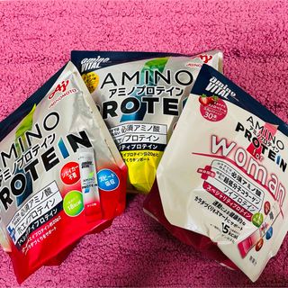 【3袋セット】アミノバイタル　アミノプロテイン　カシス　レモン　ストロベリー
