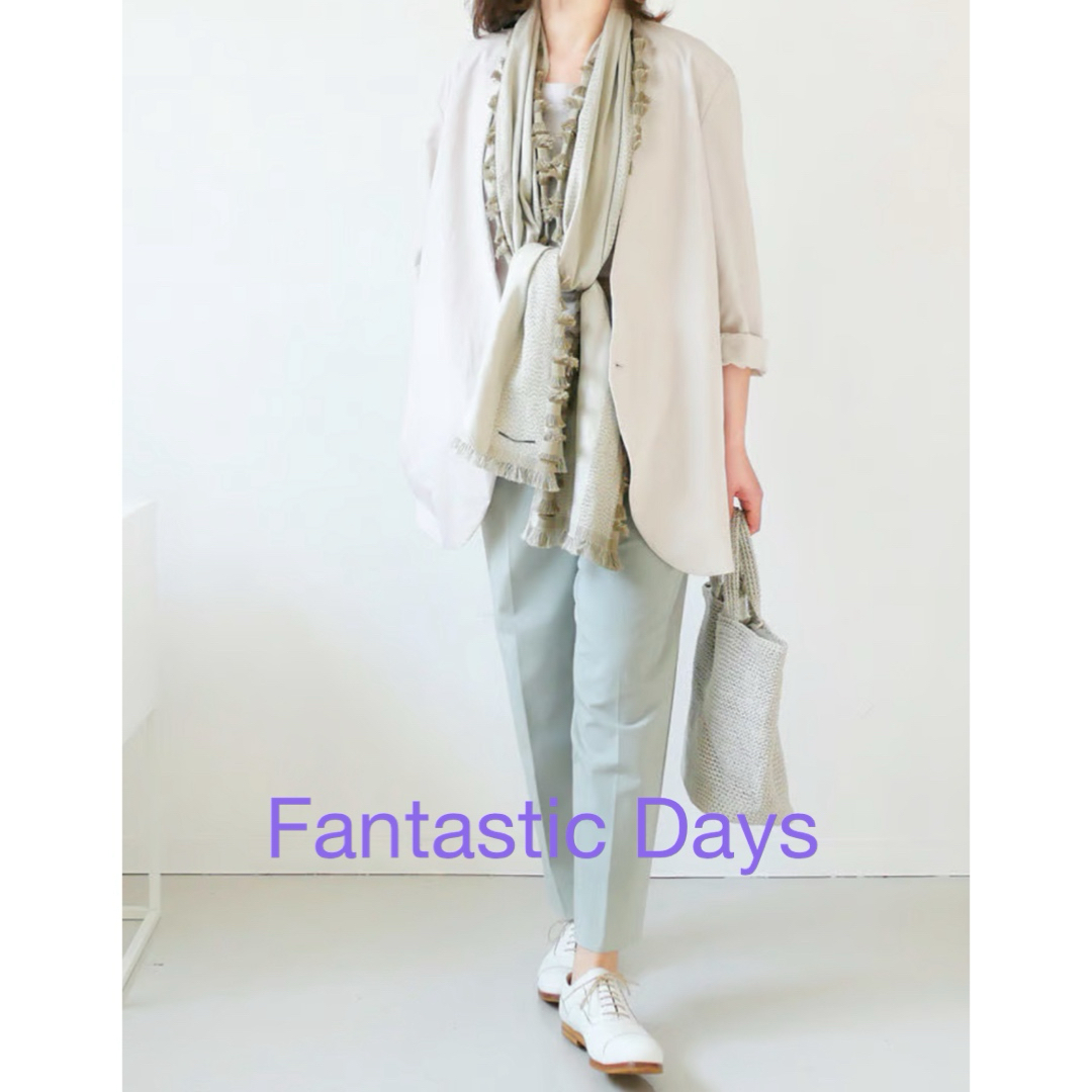 FANTASTIC DAYS(ファンタスティックデイズ)の美品！Fantastic Daysストレッチパンツ　グリーン size38 レディースのパンツ(カジュアルパンツ)の商品写真