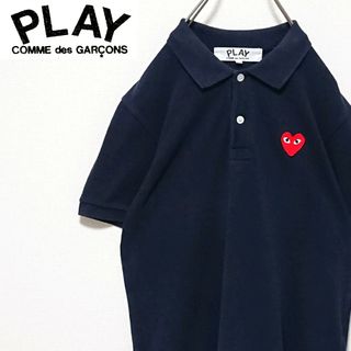 コムデギャルソン(COMME des GARCONS)の人気モデル プレイ コムデギャルソン 赤 ハート 刺繍 ロゴ 半袖 ポロシャツ(ポロシャツ)