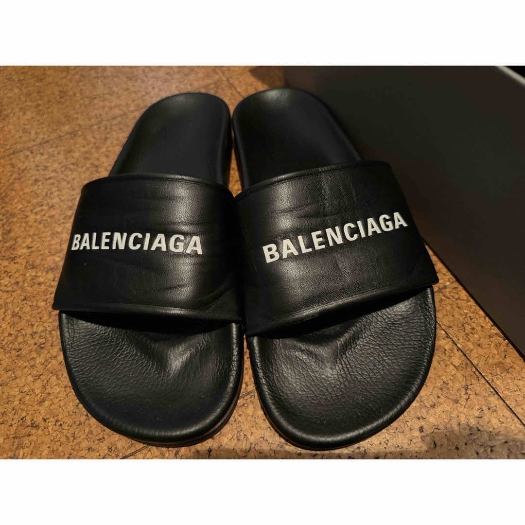 Balenciaga(バレンシアガ)のBALENCIAGA レザー サンダル 44 黒 メンズの靴/シューズ(サンダル)の商品写真