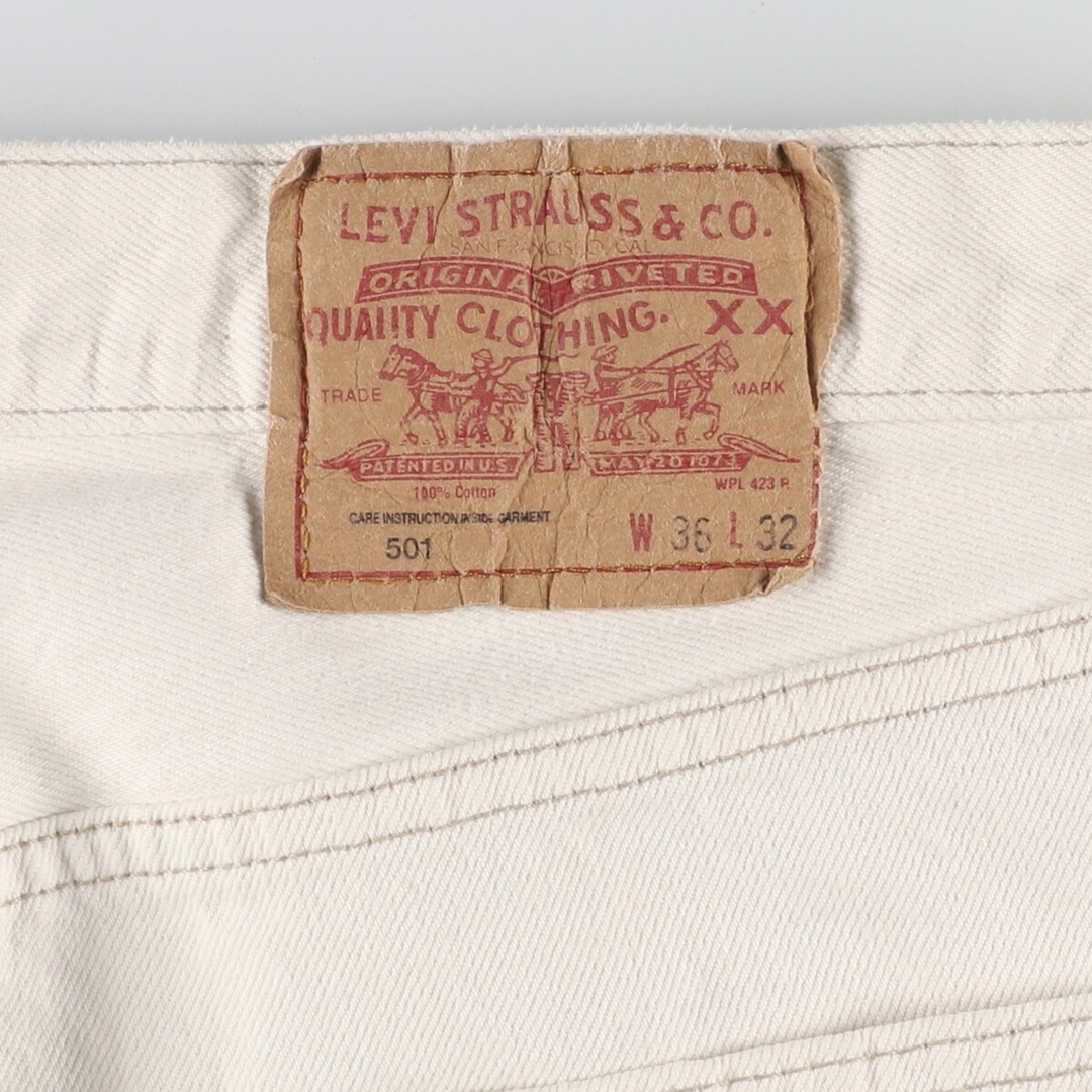 Levi's(リーバイス)の古着 90年代 リーバイス Levi's 501 ホワイトデニム ストレートデニムパンツ USA製 メンズw36 ヴィンテージ /eaa444991 メンズのパンツ(デニム/ジーンズ)の商品写真
