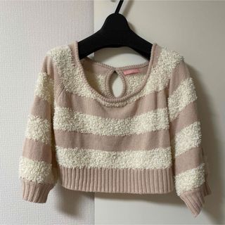 Jolly Boutique クロップト丈ニット クロップド ボーダー 5(ニット/セーター)