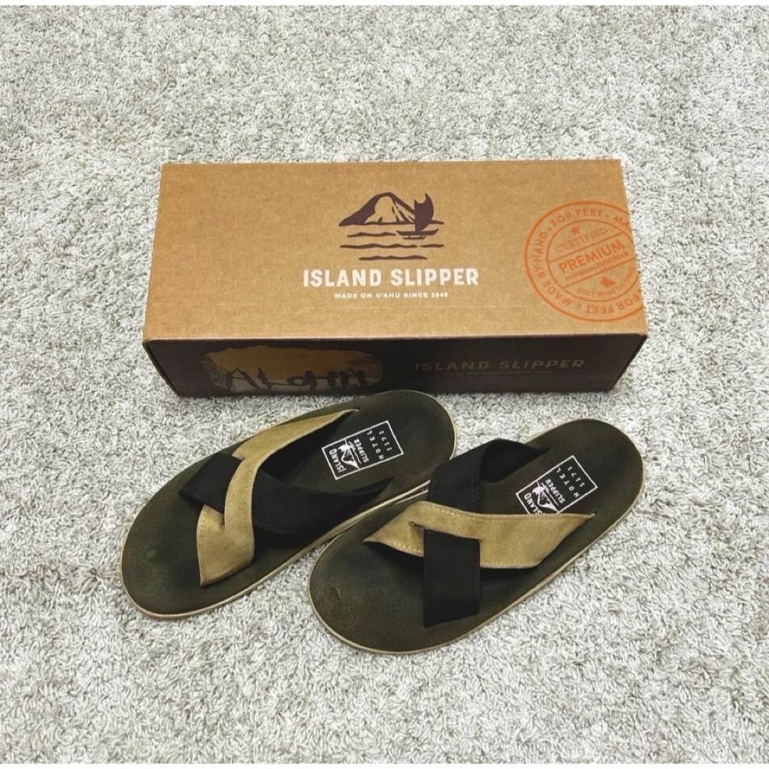 ISLAND SLIPPER(アイランドスリッパ)のアイランドスリッパ×ホテル 1171 スウェードクロスサンダル　サイズ9 メンズの靴/シューズ(サンダル)の商品写真