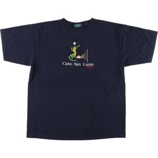 古着 PACIFIC SURFERS カエル柄 アニマルTシャツ メンズXL /eaa445967(Tシャツ/カットソー(半袖/袖なし))