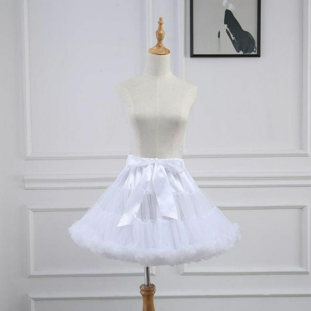 パニエ 45cm ボリューム ドレス ふんわり ホワイト コスプレ ロリータ レディースのスカート(その他)の商品写真