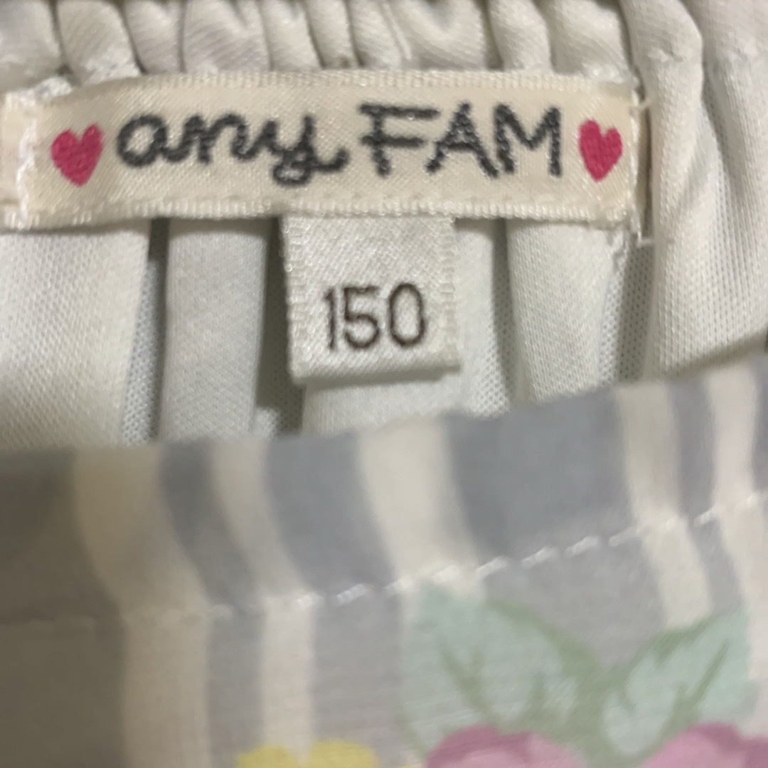 anyFAM(エニィファム)のanyFAM ワンピース　150 美品　花柄　ストライプ キッズ/ベビー/マタニティのキッズ服女の子用(90cm~)(ワンピース)の商品写真