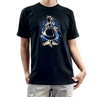 新品 不思議の国のアリス 夜空 ナイト スターシルエット ファンタジー Tシャツ(Tシャツ/カットソー(半袖/袖なし))